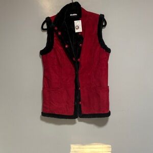 D& C Red and Black Button-Up Vest